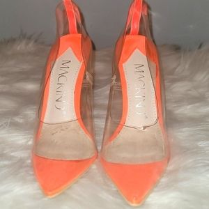 New size 6 clear in neon orange hell